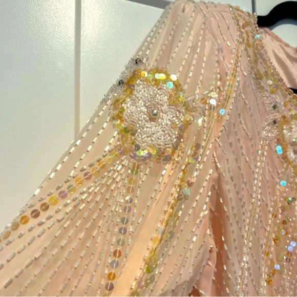 • VINTAGE 80s Gorgeous sparkly pink evening Gown • - Picture 14 of 16